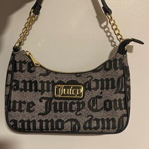 Juicy Couture Black and Gold Shoulder Bag